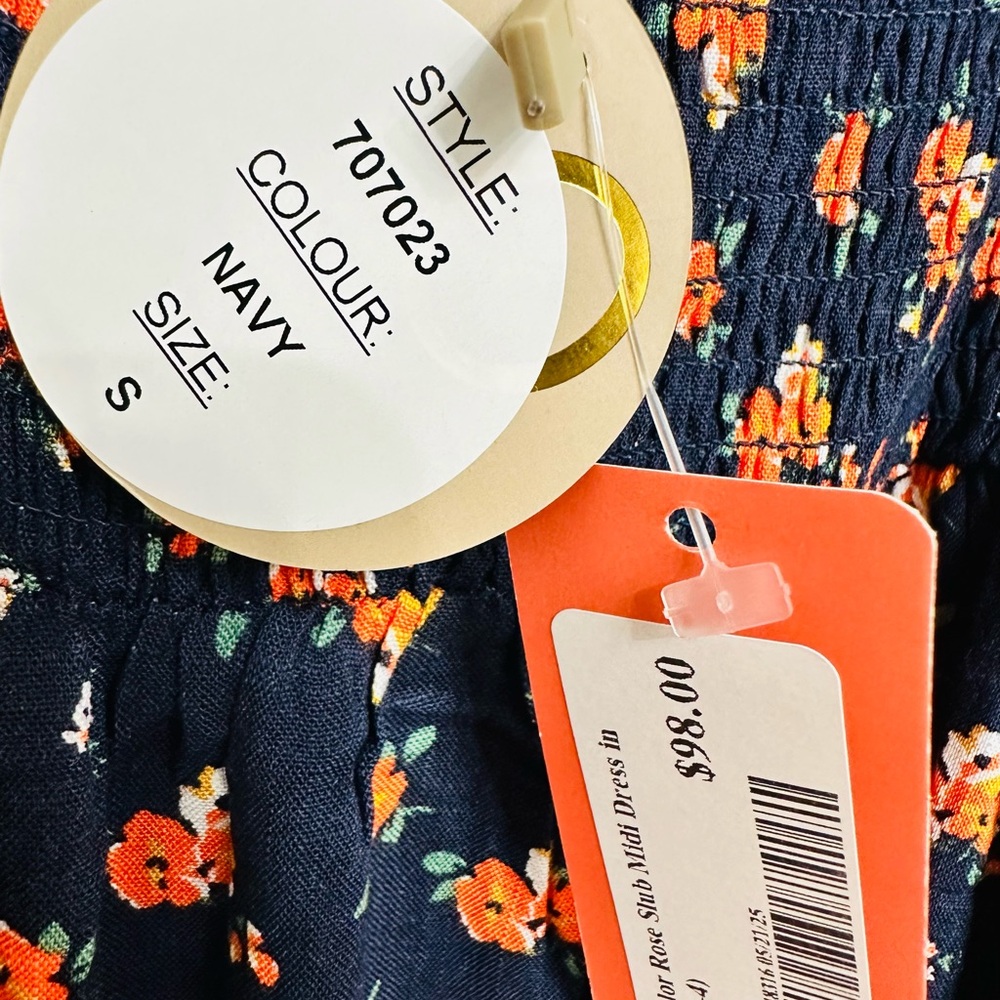 APRICOT Black Maxi Dress with Orange Floral Design - Picture 3 of 5